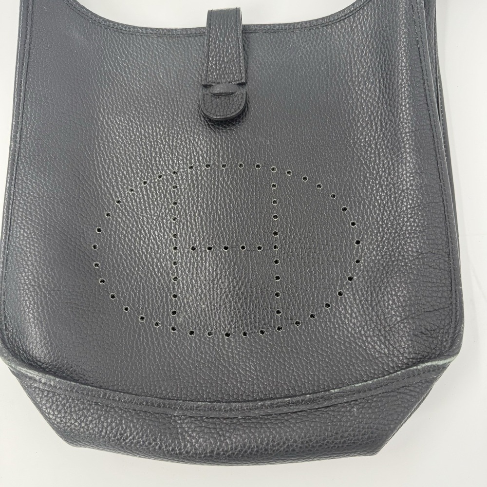 Hermes Evelyne PM Black Clemence Leather Crossbody Bag France - Picture 2 of 16